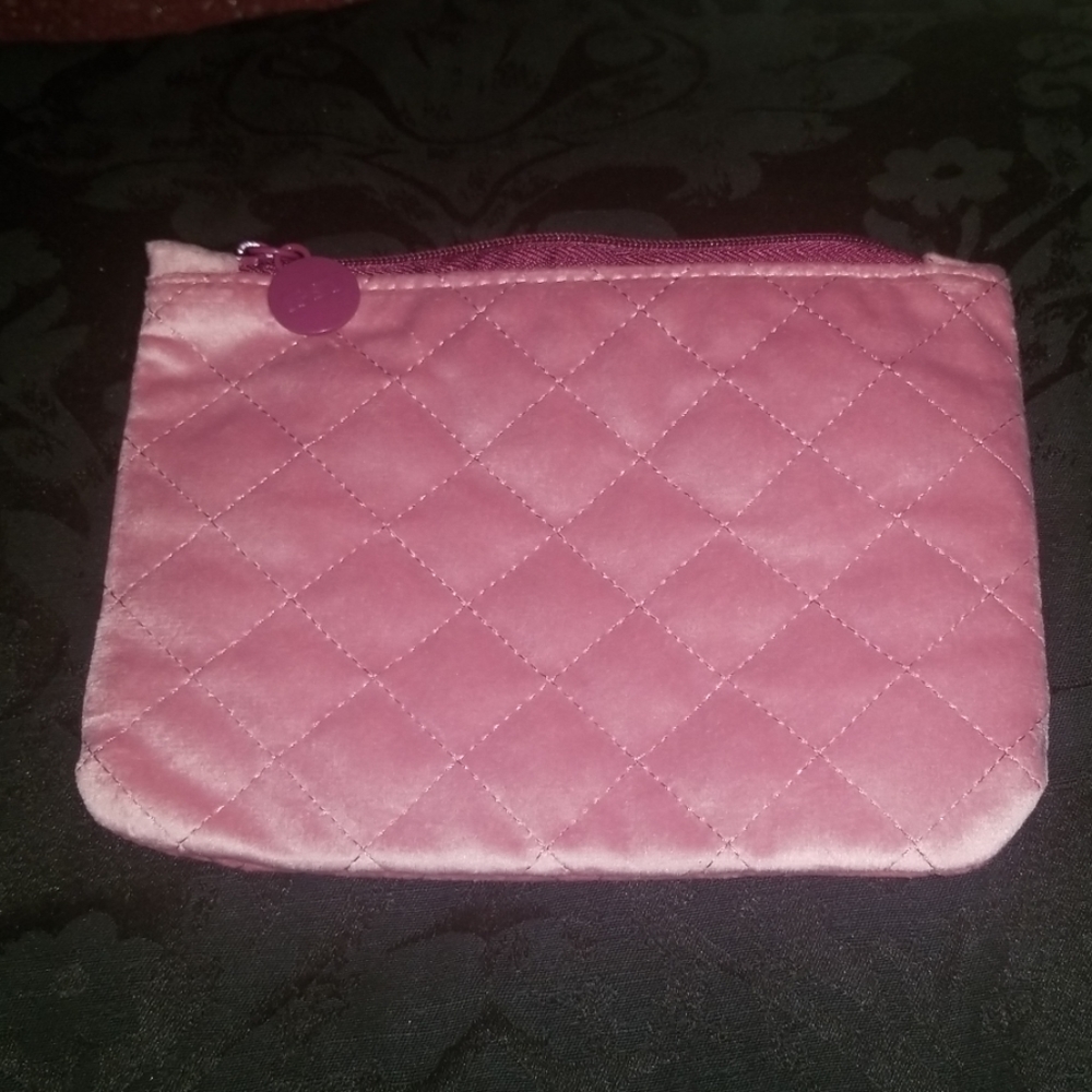 Soft velvet pink makeup bag